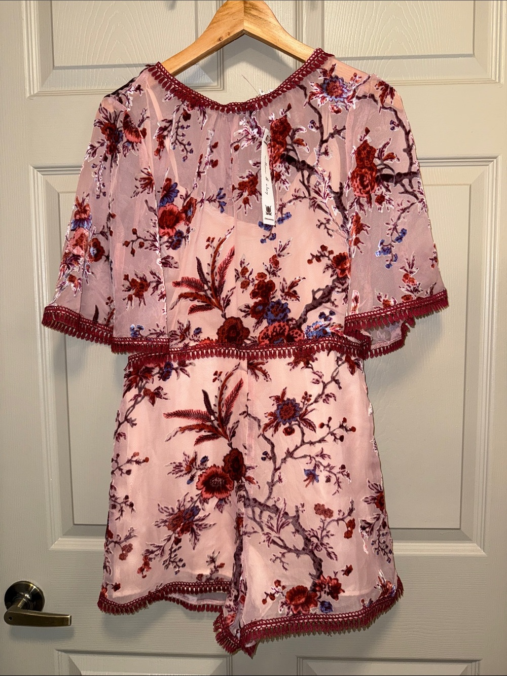 Willow and Clay velvet floral romper